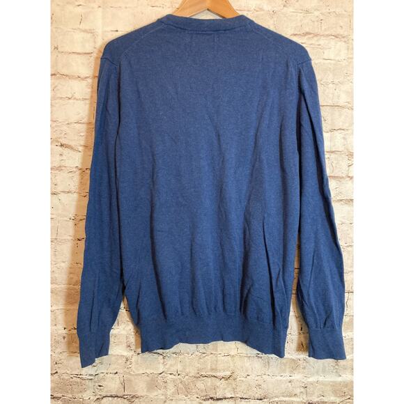 Daniel Hechter Paris Sweater Mens Large Blue Cotton & Cashmere Pullover - Picture 9 of 11